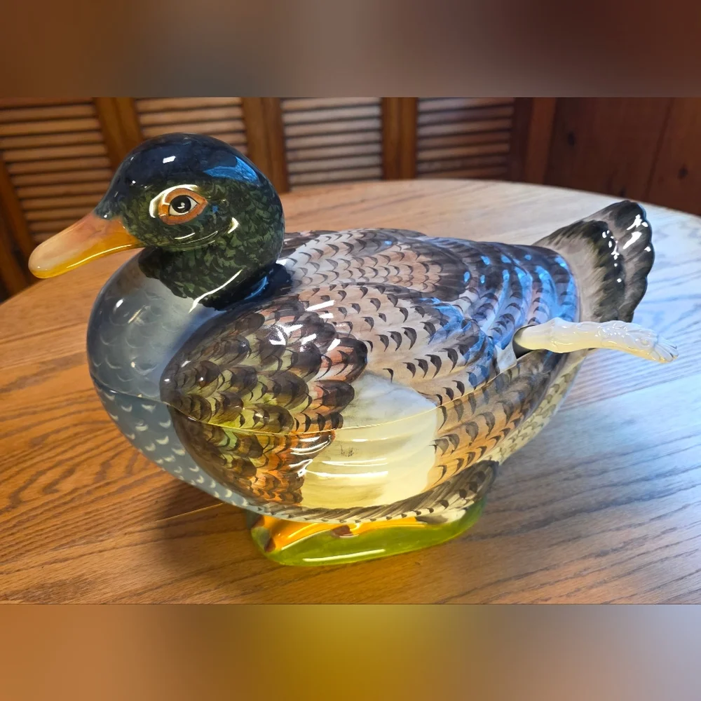 Italian Duck Tureen With Laddle 14